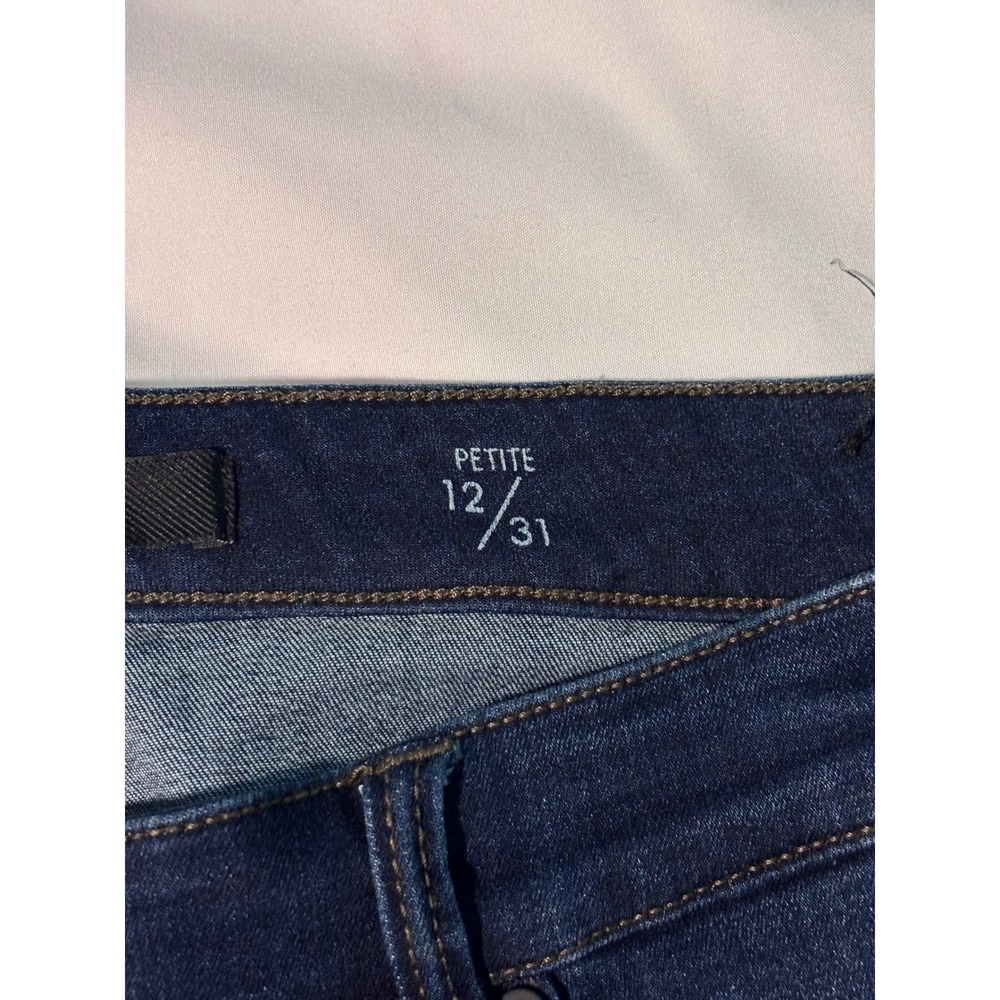 Liverpool Los Angeles The Crop Jeans Petite 12/31 Indigo Dark Wash Cuffed Denim - Picture 5 of 7